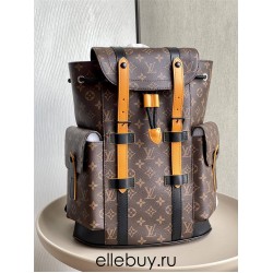 Louis Vuitton M46699 Yellow Leather Christopher Small Backpack in Monogram Canvas, Size: 32x39x12cm