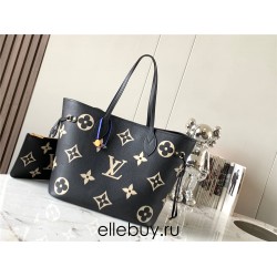 Louis Vuitton M58907 Black Neverfull Medium Handbag, Size: 31x28x14cm