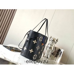 Louis Vuitton M58907 Black Neverfull Medium Handbag, Size: 31x28x14cm