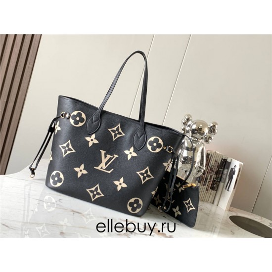 Louis Vuitton M58907 Black Neverfull Medium Handbag, Size: 31x28x14cm