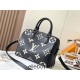 Louis Vuitton M58947 Black Silk-Printed Embossed Speedy Bandoulière 25 Handbag Monogram Empreinte Leather, Size: 25.0x19.0x15.0 cm