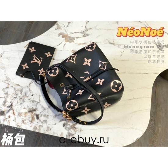 Louis Vuitton M45497 Black Printed NéoNoé NeoNoe Medium Bucket Bag, Size: 26.0x26.0x17.5cm