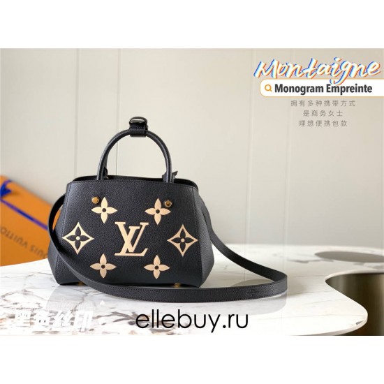 Louis Vuitton M45778 Small Black Printed Montaigne Handbag, Size: 29x20x13cm