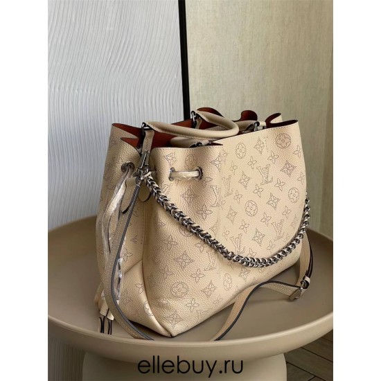 Louis Vuitton BELLA TOTE Handbag (M59203) Off-White, Soft Perforated Calfskin, Size: 32x23x13cm