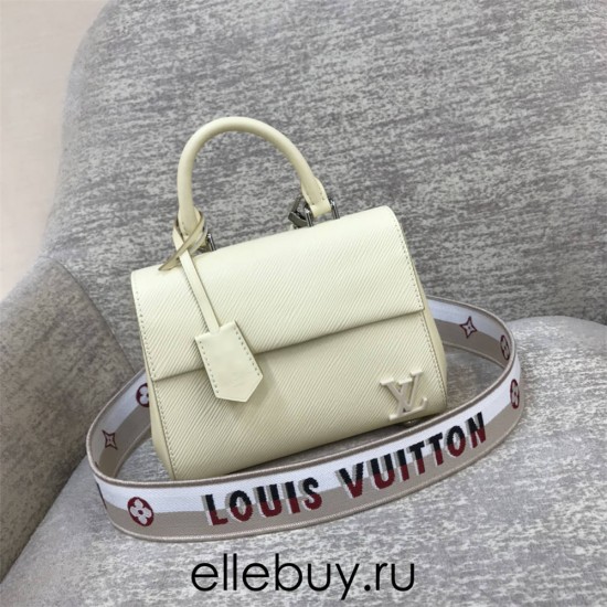 Louis Vuitton CLUNY Mini Handbag (M58928) Ivory, Cluny Mini Handbag with Detachable Flower Shoulder Strap, Size: 20x16x7.5cm