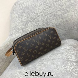 Louis Vuitton DOPP KIT Toiletry Bag (M46696) Monogram Macassar Coated Canvas, Size: 28x15x16.5cm