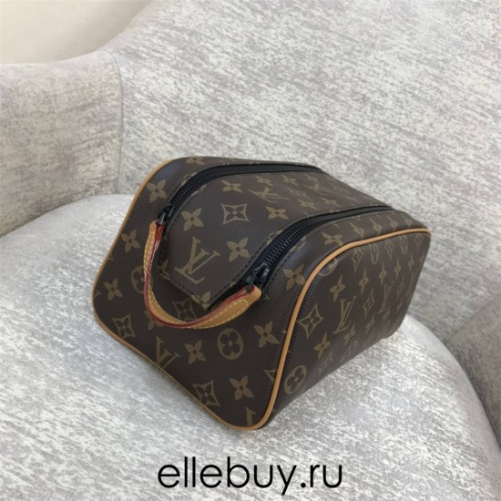 Louis Vuitton DOPP KIT Toiletry Bag (M46696) Monogram Macassar Coated Canvas, Size: 28x15x16.5cm