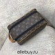 Louis Vuitton DOPP KIT Toiletry Bag (M46696) Monogram Macassar Coated Canvas, Size: 28x15x16.5cm