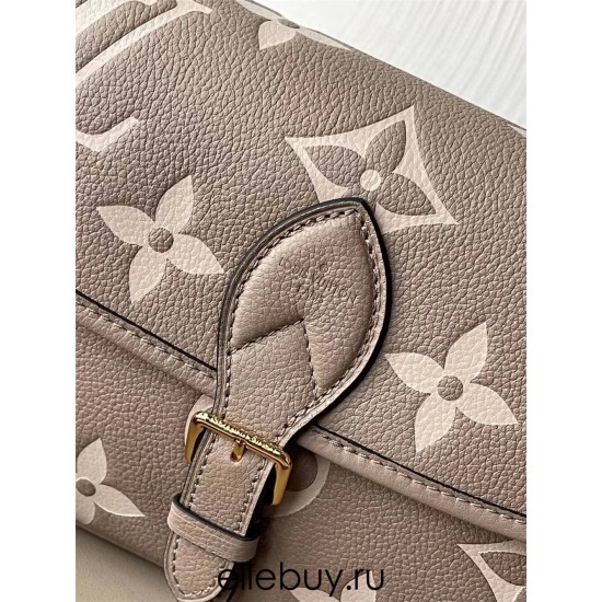 Louis Vuitton DIANE Handbag (M46388) Gray, Classic Monogram Empreinte Embossed Leather, Size: 23x16x8.5cm