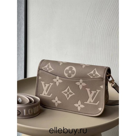 Louis Vuitton DIANE Handbag (M46388) Gray, Classic Monogram Empreinte Embossed Leather, Size: 23x16x8.5cm