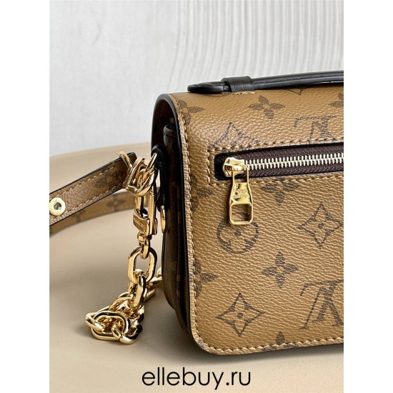 Louis Vuitton POCHETTE MÉTIS Metis EAST WEST Handbag (M46279) Yellow Flower, Monogram Canvas, Size: 21.5x13.5x6cm