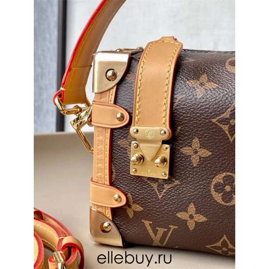 Louis Vuitton SIDE TRUNK Mini Handbag (M46815) Classic Monogram, Sharp Angles, Size: 18×12.5×8CM