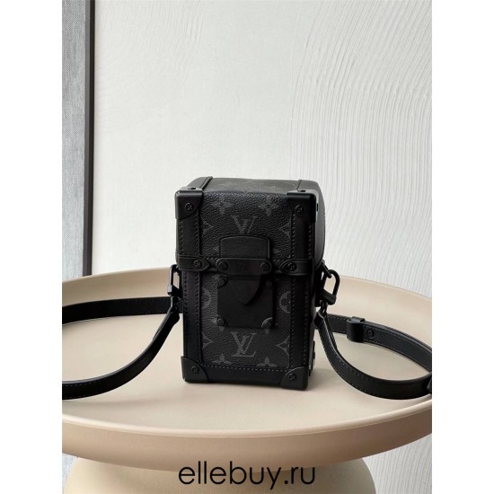 Louis Vuitton VERTICAL TRUNK Mini Handbag (M82077) Monogram Eclipse Black, Size: 10.7x17.5x6.8cm