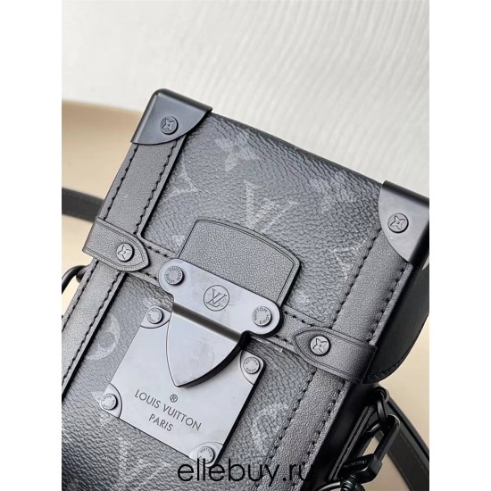 Louis Vuitton VERTICAL TRUNK Mini Handbag (M82077) Monogram Eclipse Black, Size: 10.7x17.5x6.8cm