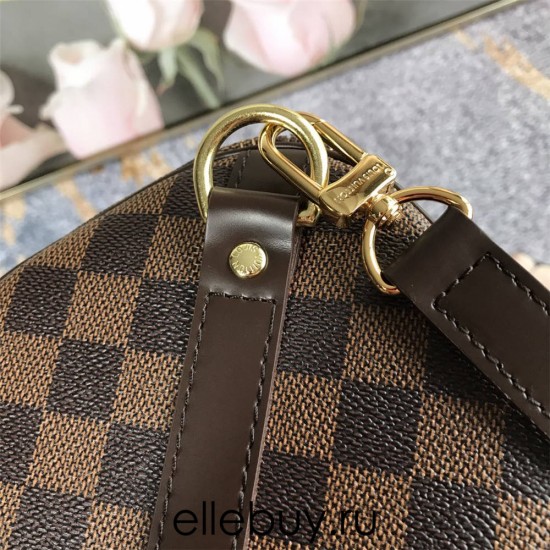 Louis Vuitton SPEEDY 30 Handbag (N41367) with Shoulder Strap, Damier Ebène Canvas, Size: 30x21x17cm [Complete Packaging]