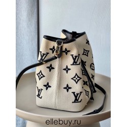 Louis Vuitton NéoNoé NeoNoe Medium Handbag (M23080) Black, Embroidered Monogram Pattern, Size: 26x26x17.5cm