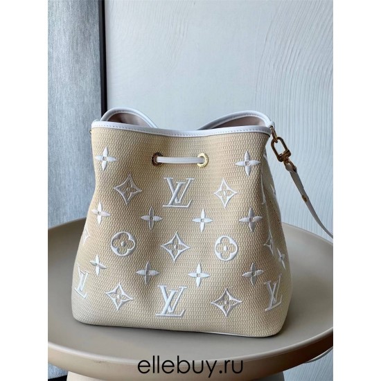 Louis Vuitton NéoNoé NeoNoe Medium Handbag (M22852) White, Size: 26x26x17.5cm