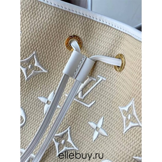 Louis Vuitton NéoNoé NeoNoe Medium Handbag (M22852) White, Size: 26x26x17.5cm