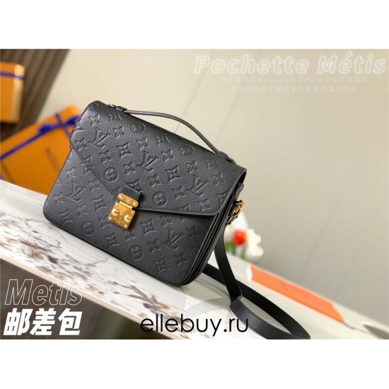 Louis Vuitton M41487 Metis Black Embossed Monogram Empreinte Leather, Pochette Métis Handbag, Size: 25x19x9cm.