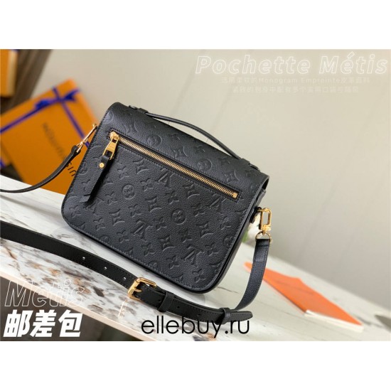 Louis Vuitton M41487 Metis Black Embossed Monogram Empreinte Leather, Pochette Métis Handbag, Size: 25x19x9cm.