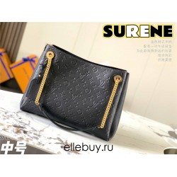 Louis Vuitton M43748 Navy Blue Embossed Surene Medium Handbag, Monogram Empreinte Leather, Size: 37x26x15cm