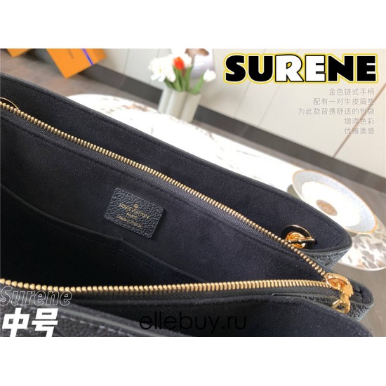 Louis Vuitton M43748 Navy Blue Embossed Surene Medium Handbag, Monogram Empreinte Leather, Size: 37x26x15cm