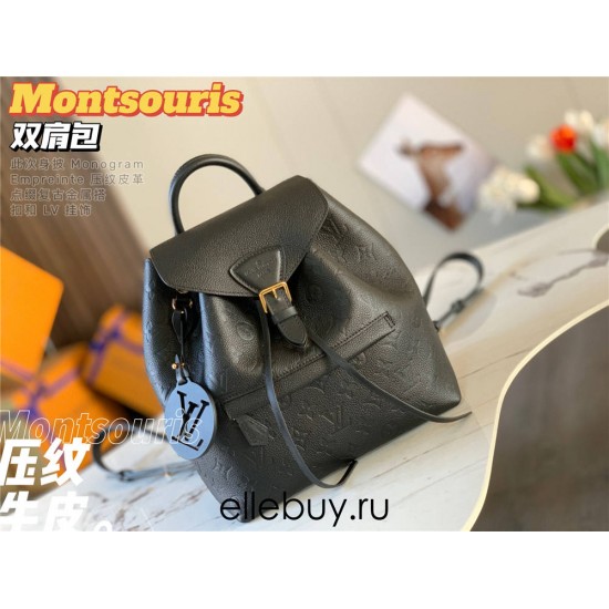 Louis Vuitton M45205 Black Embossed 1994 Montsouris Backpack, Monogram Empreinte Embossed Leather, Size: 27.5x33.0x14.0 cm