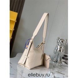 Louis Vuitton CARRYALL Small Handbag (M46293) White, Monogram Empreinte Embossed Leather, Size: 24x29.5x12cm