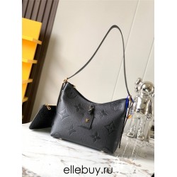 Louis Vuitton M46288 Black Embossed CarryAll Small Handbag, Monogram Empreinte Embossed Leather, Size: 24x29.5x12cm