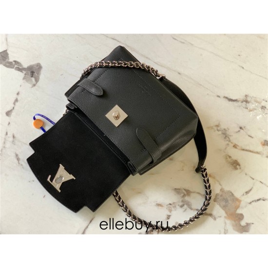 Louis Vuitton LOCKME EVER Mini Handbag (M20997) Black, Petite and Exquisite Lockme Ever Mini Handbag in Grained Calfskin, Size: 23x17x10cm