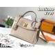 Louis Vuitton M56094 Elephant Gray Lockme Ever Medium Handbag, Soft Calfskin Material, Size: 33.5x21.5x14.5cm