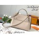 Louis Vuitton M56094 Elephant Gray Lockme Ever Medium Handbag, Soft Calfskin Material, Size: 33.5x21.5x14.5cm