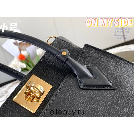 Louis Vuitton M57728 Monogram Black ON MY SIDE Small Handbag, Size: 25x20x12 cm