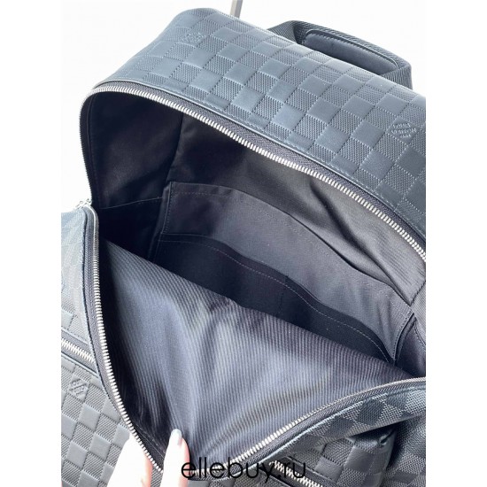 Louis Vuitton DISCOVERY Small Backpack (N40436) Black, Damier Infini Leather and Damier Graphite Canvas, Size: 30x40x20cm