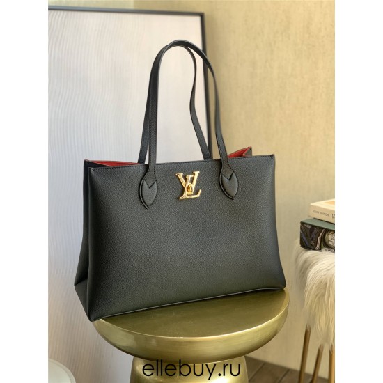 Louis Vuitton BORSA LOCKME SHOPPER Handbag (M57345) Black, Soft Calfskin with Two Leather Shoulder Straps, Size: 38x26.5x13cm