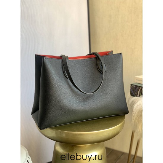 Louis Vuitton BORSA LOCKME SHOPPER Handbag (M57345) Black, Soft Calfskin with Two Leather Shoulder Straps, Size: 38x26.5x13cm