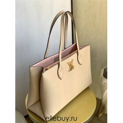 Louis Vuitton BORSA LOCKME SHOPPER Handbag (M57346) Elephant Gray, Soft Calfskin with Two Leather Shoulder Straps, Size: 38x26.5x13cm