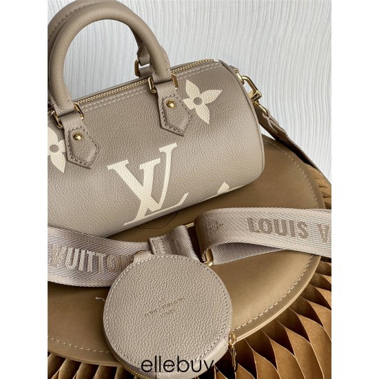 Louis Vuitton PAPILLON BB Handbag (M46031) Gray, Classic Papillon Handbag in Monogram Empreinte Embossed Leather, Size: 20x10x10cm