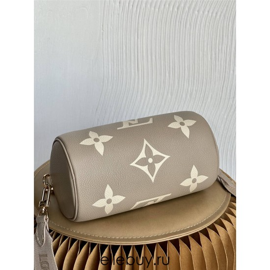 Louis Vuitton PAPILLON BB Handbag (M46031) Gray, Classic Papillon Handbag in Monogram Empreinte Embossed Leather, Size: 20x10x10cm