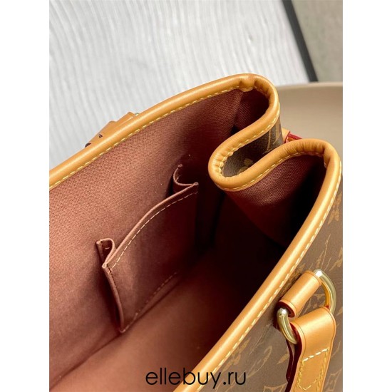 Louis Vuitton DELIGHTFUL Medium Pumpkin Bag (M51156) Monogram Body, Leather Handles, Size: 25x23x15cm