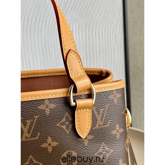 Louis Vuitton DELIGHTFUL Medium Pumpkin Bag (M51156) Monogram Body, Leather Handles, Size: 25x23x15cm