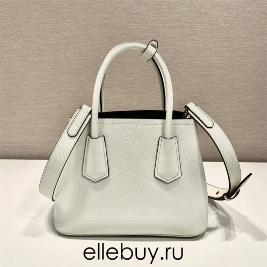  Sunny  Prada Double Saffiano Leather Mini Bag 1BG443 White Double Saffiano 25x18.5x12.5cm