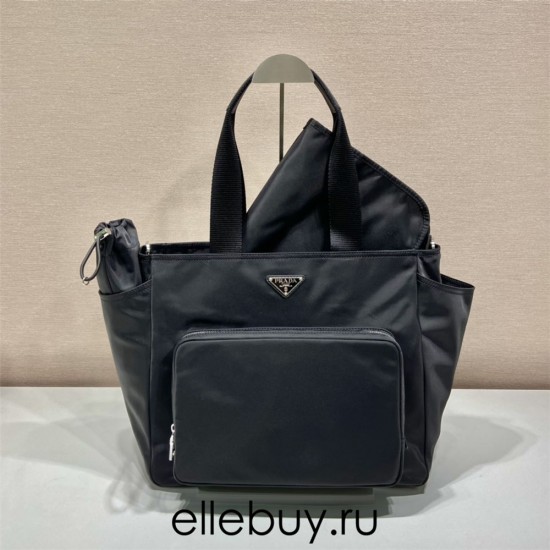 Black Prada Re-nylon Baby Bag Mum  1BG102   35x30x17cm