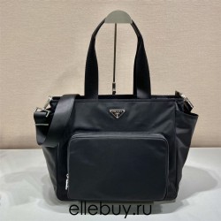 Black Prada Re-nylon Baby Bag Mum  1BG102   35x30x17cm