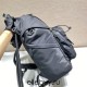 Navy Re-nylon And Saffiano Leather Backpack 2VZ135A   Black  27x45x17cm