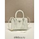 White Small Prada Galleria Saffiano Leather Bag 1BA896  Limited   24.5x16.5x11cm