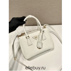 White Small Prada Galleria Saffiano Leather Bag 1BA896  Limited   24.5x16.5x11cm