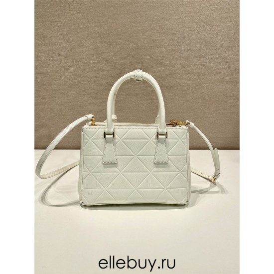 White Small Prada Galleria Saffiano Leather Bag 1BA896  Limited   24.5x16.5x11cm