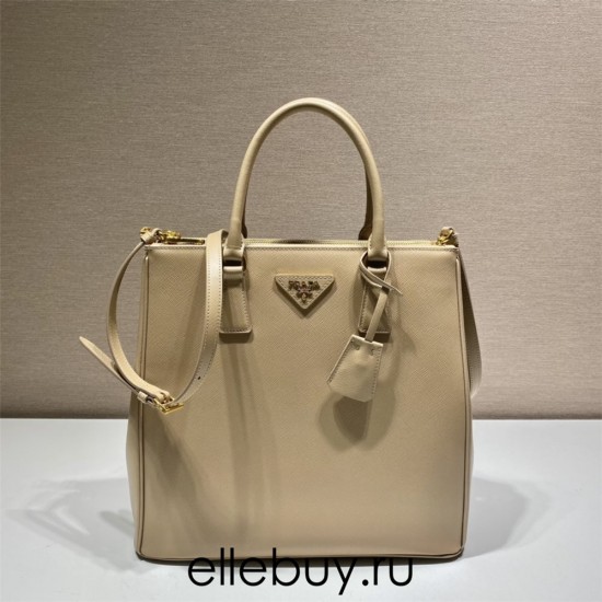 Prada Saffiano leather handbag (1BA304) High   apricot  33x31x15cm