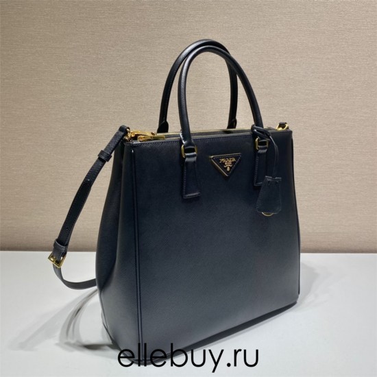 Prada Saffiano leather handbag (1BA304) High   Black  33x31x15cm